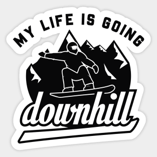 Downhill Snowboarding Sticker